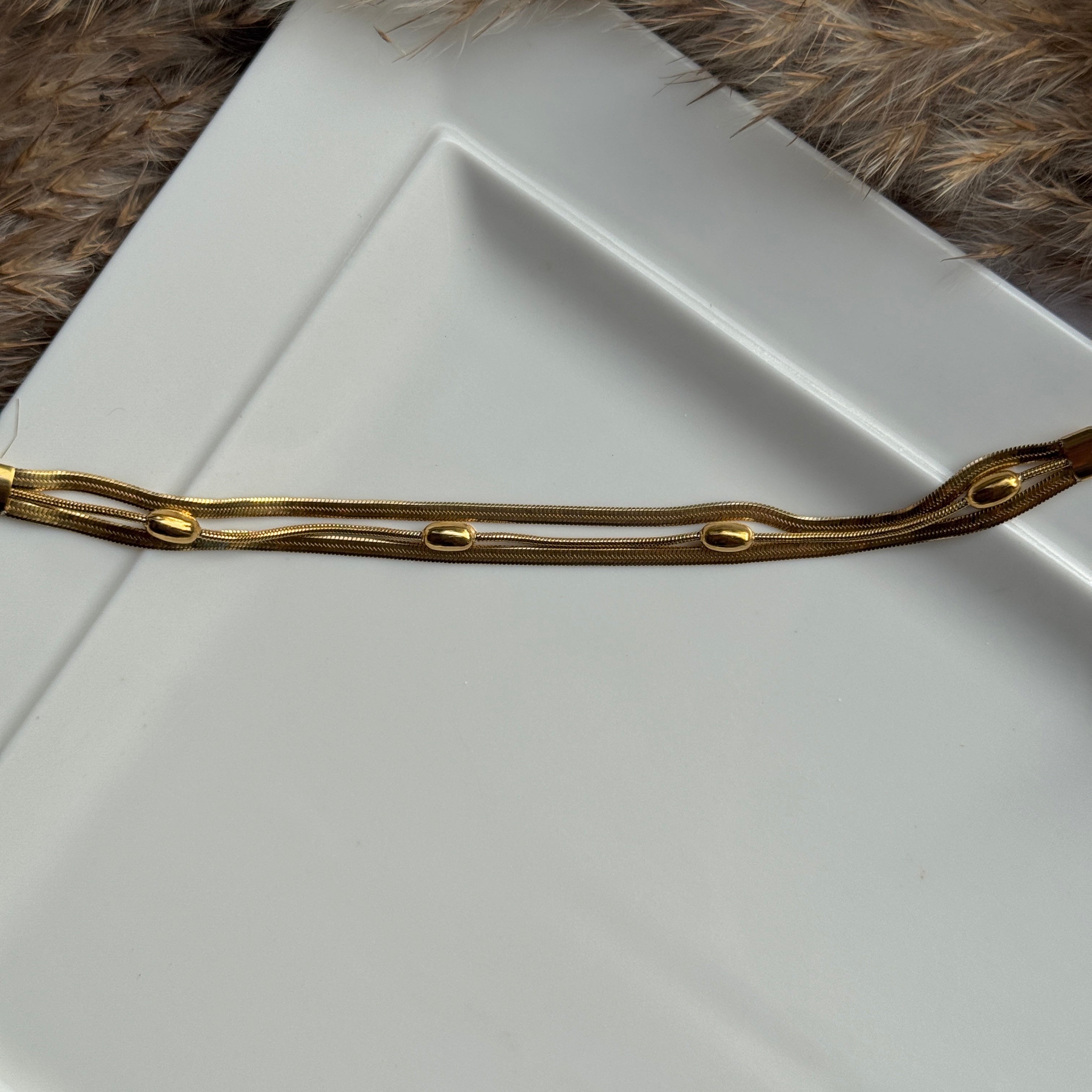 3 LAYERED BEAD BRACELET