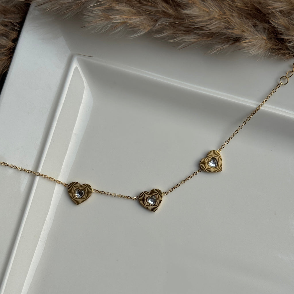 CHUNKY HEART STONE BRACELET