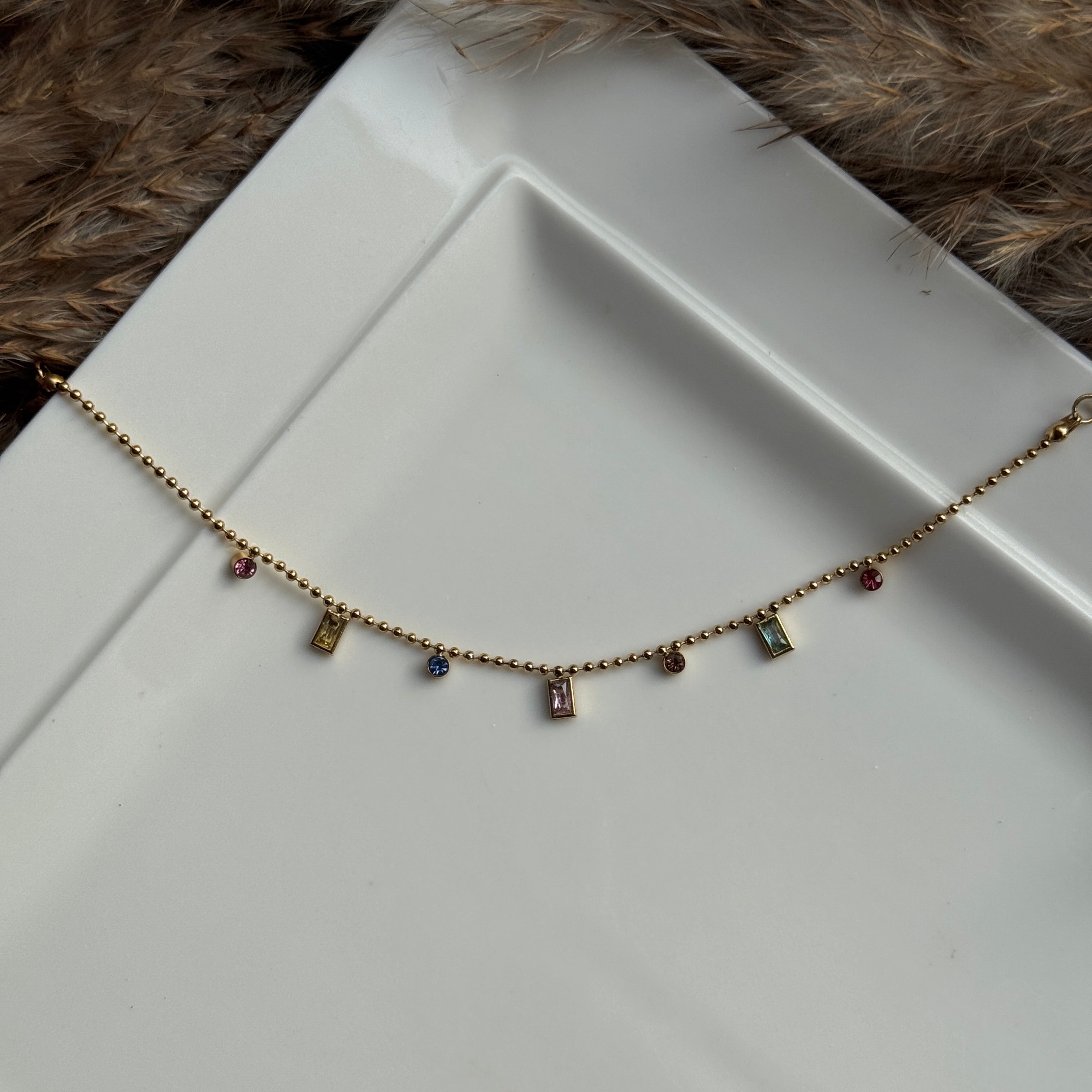 MULTISTONED RECTANGLE BRACELET