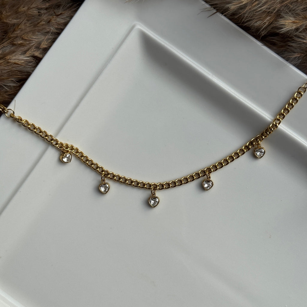 HANGING HEART CHAIN BRACELET